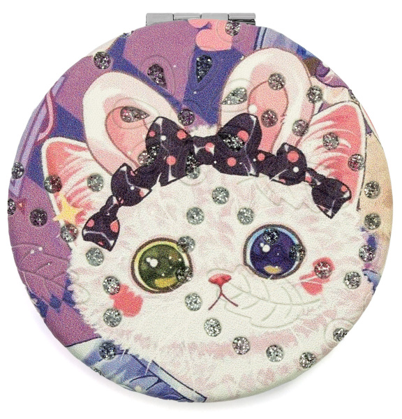 Фото Зеркало компактное Weisen WSPK-142-4 Котята, круглое, d 7 см (Зеркала карманные)