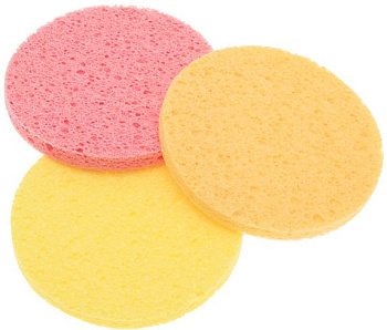 Губка для снятия макияжа harizma h10500 круглая цветная, 3 шт.
