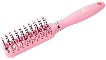 Щетка продувная Dewal Beauty серия Клубничная глазурь DBKG1 с пластиковым штифтом, прямоугольная