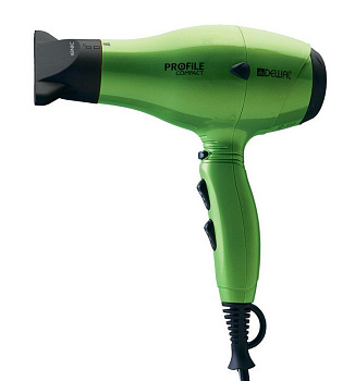 Фен DEWAL Profile Compact 03-119 Green зеленый 2000 Вт, 2 насадки