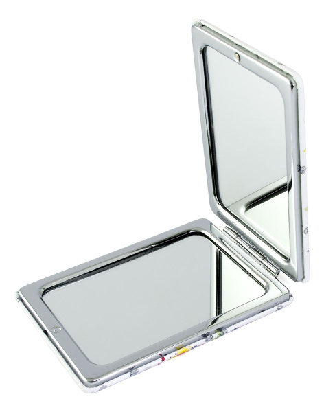 Фото Зеркало компактное Weisen WSPK-138-2 Бабочки, прямоугольное, 8,5х6,2 см (Зеркала карманные)