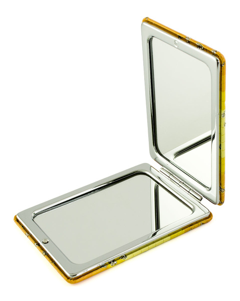 Фото Зеркало компактное Weisen WSPK-138-4 Бабочки, прямоугольное, 8,5х6,2 см (Зеркала карманные)