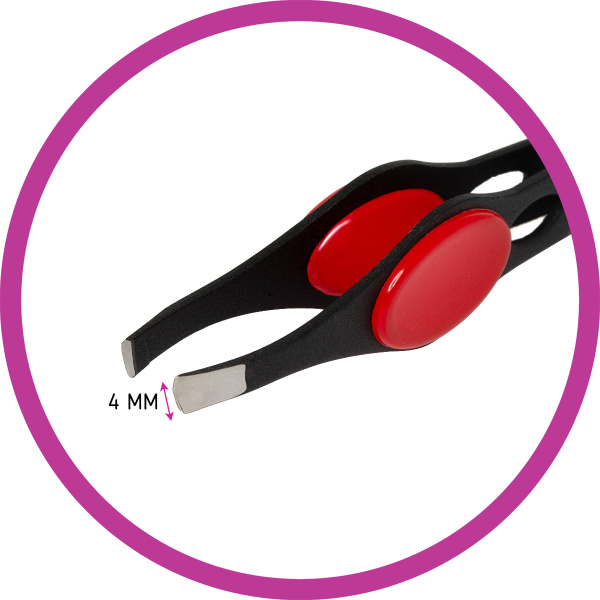 Фото Пинцет для бровей Weisen RRK-1046Red скошенный, 9,5 см, красный (Пинцеты для бровей)