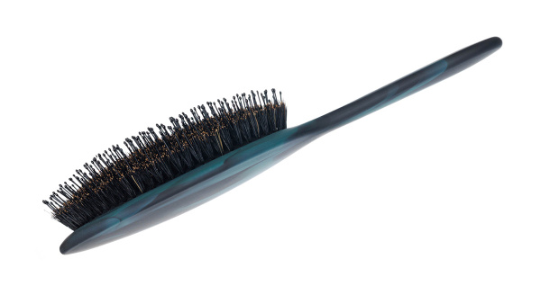 Фото Щетка массажная DEWAL SATIN BRS02, натуральная щетина+нейлон, овальная, 15 рядов (Расчёски и щётки)