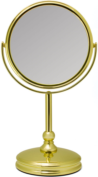 Фото Зеркало Weisen HIC-1059E Gold, настольное, 5X-увеличение, h 17 см. (Зеркала настольные)