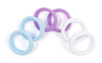 Резинки для волос Weisen WS-2446-1-9 Mix mini, белый/голубой/синеревый, 6 шт.