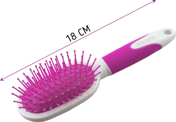 Фото Расчёска массажная Weisen BRP-456 RED c пластиковыми зубчиками мини, 17,5 см (Расчёски и щётки)