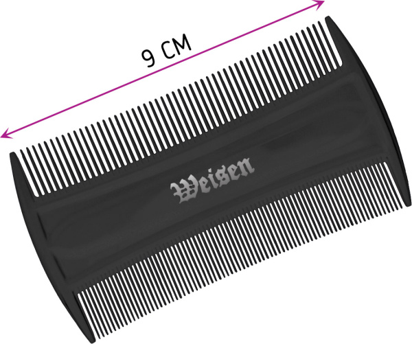 Фото Гребень для бороды и усов Weisen ABS-13539 Dark Grey, 9 см, серый (Гребни)