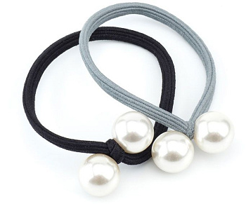 Резинки для волос Dewal Beauty DBR90 для волос цветные с бусинками, 2 шт.