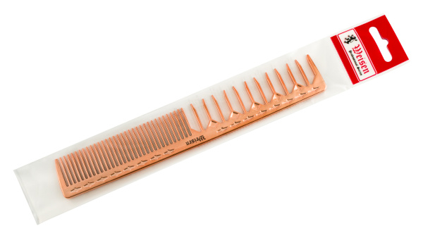 Фото Гребень для окрашивания Weisen CB123-GOLD комбинированный, 20 см, красное золото (Гребни)