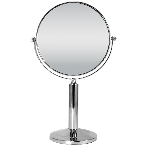 Фото Зеркало настольное Weisen WS-521BD-CHR, хром, 5X-увеличение, d 19 см, h 34,5 см (Зеркала настольные)