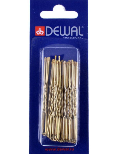 Фото Шпильки для волос Dewal SLT60V-5/60 волна 60 мм на блистере золотистые, 60 шт. (Шпильки)