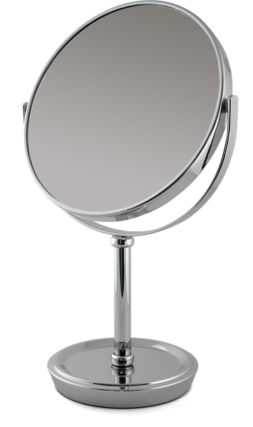 Фото Зеркало Weisen BIC-1118B Silver настольное, лоточек для украшений, 5X-увеличение, h 17 см (Зеркала настольные)