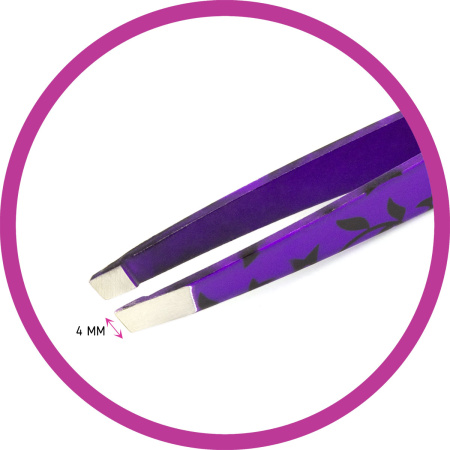 Фото Пинцет для бровей Weisen RRK-701Purple скошенный, 9,5 см, фиолетовый (Пинцеты для бровей)
