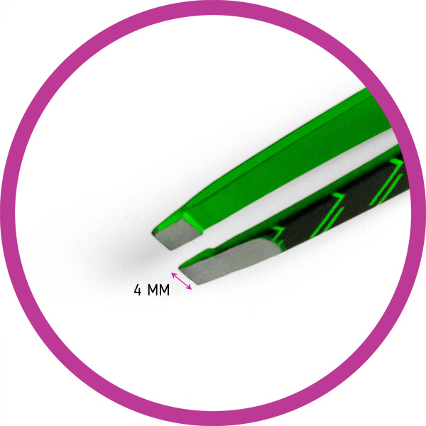 Фото Пинцет для бровей Weisen RRK-701Green скошенный, 9,5 см (Пинцеты для бровей)