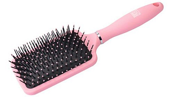 Щетка массажная Dewal Beauty серия Клубничная глазурь DBKG4 с пластиковым штифтом, квадратная