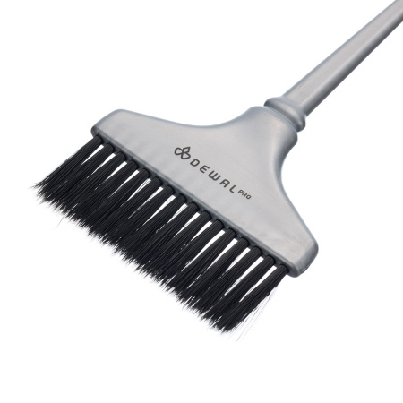 Фото Кисть для окрашивания DEWAL T-1011, серая, с черной прямой щетиной, широкая, 80 мм (Кисти для окрашивания волос)