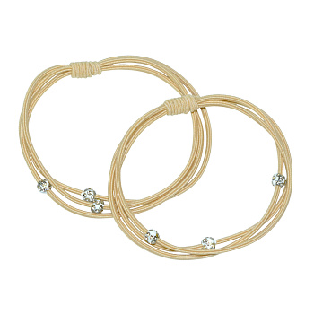 Резинки для волос Weisen WSRJ-1250-1 со стразами, ваниль, 2 шт.