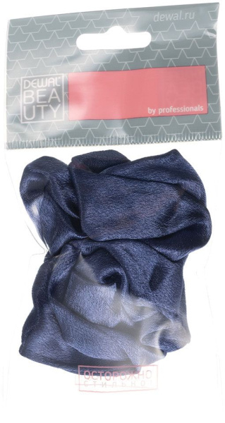 Фото Резинка для волос Dewal Beauty DBR6376-1 из ткани, синяя, 1 шт. (Резинки)