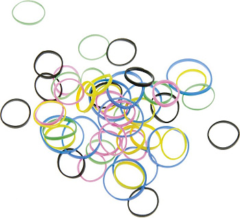 Резинки для волос Dewal Beauty DBR20 силикон mix mini цветные, 50 шт.