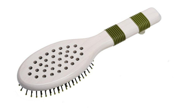 Фото Расчёска массажная Dewal BRN140 NATUREL продувная деревянная, пластиковый штифт (Расчёски и щётки)